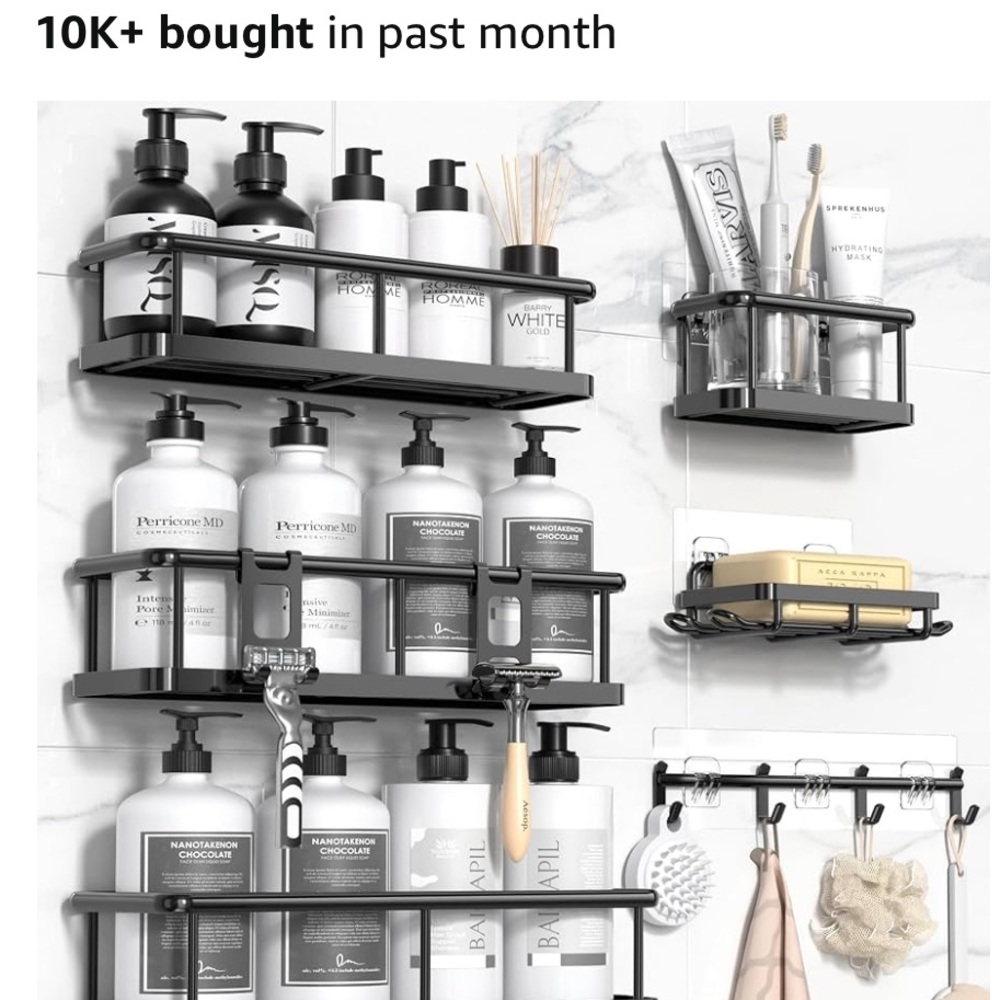 Shower Caddy-YASONIC 100% Rustproof Shower Organizer  6 PK nwt